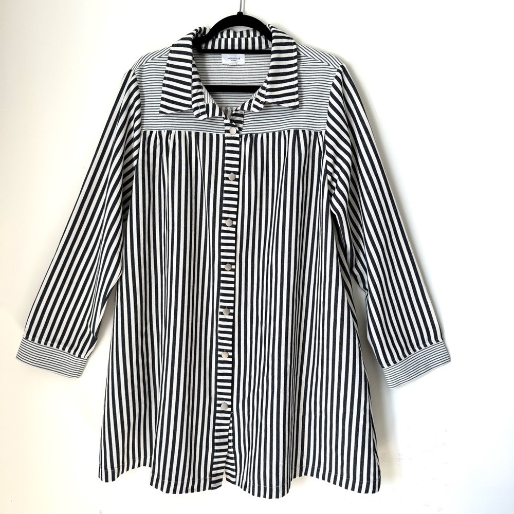 Anniewear Striped Denim Shirt Dress